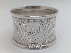 Antique English Sterling Silver Napkin Ring Ann name engraving, dated 1896