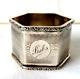 Antique English Sterling Silver Napkin Ring Babs Name Engraving, D. 1939