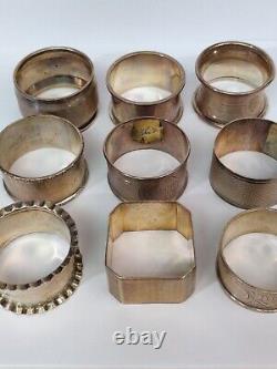 Antique English Sterling Silver Napkin Ring Collection