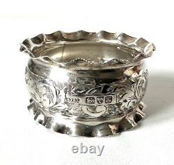 Antique English Sterling Silver Napkin Ring Fiona name engraving, dated 1901