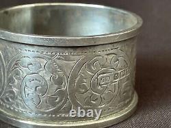 Antique English Sterling Silver Napkin Ring José name engraving, dated 1915