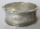 Antique English Sterling Silver Napkin Ring Md Initials Engraving, Dated 1902