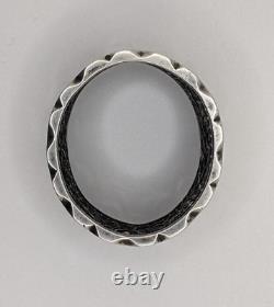 Antique English Sterling Silver Napkin Ring N initial engraving, d. 1896