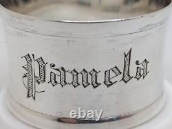 Antique English Sterling Silver Napkin Ring Pamela name engraving, dated 1909