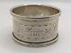 Antique English Sterling Silver Napkin Ring Peggie 1923 Engravings, D. 1922