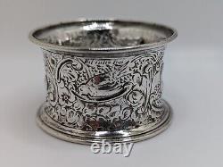 Antique English Sterling Silver Napkin Ring Pippa name engraving, dated 1901
