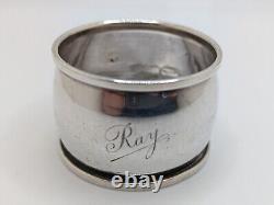 Antique English Sterling Silver Napkin Ring Ray name engraving, dated 1921