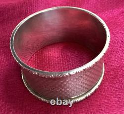 Antique English Sterling Silver Napkin Ring Rose name engraving, dated 1906