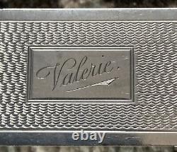 Antique English Sterling Silver Napkin Ring Valerie name engraving, d. 1930