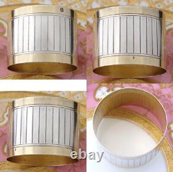 Antique French 18k Gold Vermeil &. 800 (nearly sterling) Silver 2 Napkin Ring