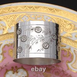 Antique French. 800 (nearly sterling) Silver 1 7/8 Napkin Ring, Raised Floral
