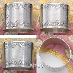 Antique French PUIFORCAT Sterling Silver Napkin Ring, Ornate Foliate Pattern, CL