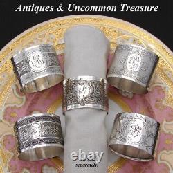 Antique French PUIFORCAT Sterling Silver Napkin Ring, Ornate Foliate Pattern, CL
