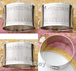 Antique French Puiforcat Sterling Silver Napkin Ring, Guilloche, Bow & Ribbon