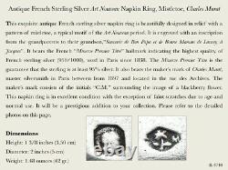 Antique French Sterling Silver Art Nouveau Napkin Ring, Mistletoe, Charles Murat