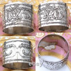 Antique French Sterling Silver Napkin Ring, Empire Style Quiver & Arrows, LG