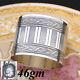 Antique French Sterling Silver Napkin Ring, Frieze Style Laurel Bands, 46gm