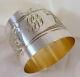 Antique French Sterling Silver Napkin Ring Guilloche Style Cartouche 19th