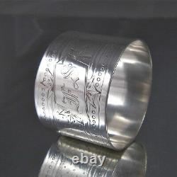 Antique French Sterling Silver Napkin Ring, Hallmark, Charles Folliot, 1890's