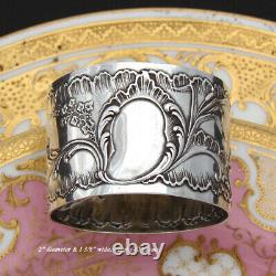 Antique French Sterling Silver Napkin Ring, Louis XIV or Rococo Pattern, 42gm