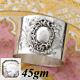 Antique French Sterling Silver Napkin Ring, Louis Xiv Or Rococo Pattern, 45gm