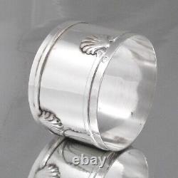 Antique French Sterling Silver Napkin Ring Shell, Case, Olier & Caron, 1910-1934