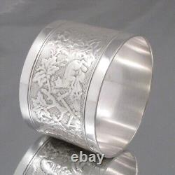 Antique French Sterling Silver Napkin Ring, The Fox & the Crow, Aesop's Fables