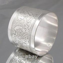 Antique French Sterling Silver Napkin Ring, The Fox & the Crow, Aesop's Fables