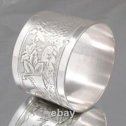 Antique French Sterling Silver Napkin Ring, The Fox & the Crow, Aesop's Fables