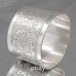 Antique French Sterling Silver Napkin Ring, The Fox & the Crow, Aesop's Fables