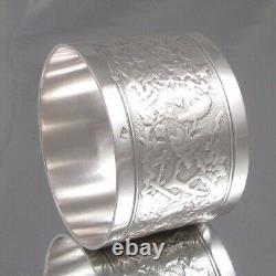 Antique French Sterling Silver Napkin Ring, The Fox & the Crow, Aesop's Fables