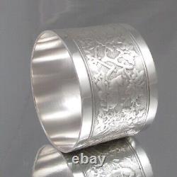 Antique French Sterling Silver Napkin Ring, The Fox & the Crow, Aesop's Fables