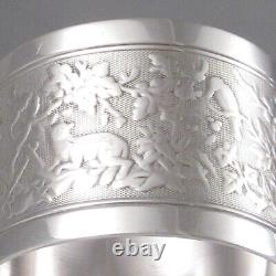 Antique French Sterling Silver Napkin Ring, The Fox & the Crow, Aesop's Fables