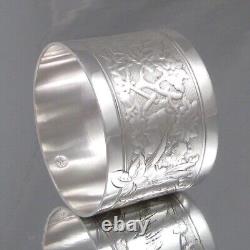 Antique French Sterling Silver Napkin Ring, The Fox & the Crow, Aesop's Fables