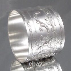 Antique French Sterling Silver Napkin Ring, Torch, Bow, Arrows Quiver, Besegher
