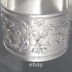 Antique French Sterling Silver Napkin Ring, Torch, Bow, Arrows Quiver, Besegher