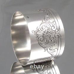 Antique French Sterling Silver Napkin Ring with Case, Olier & Caron, 1910-1934