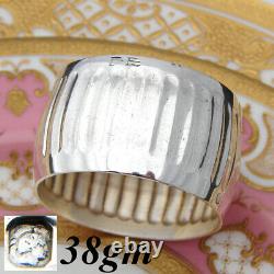 Antique French Sterling Silver Rounded Napkin Ring, Columnar, FE Monogram