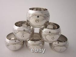 Antique George V Sterling Silver Napkin Rings 1914 by Arthur Harris