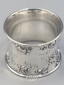 Antique Gorham #B2597 Sterling Silver Round Napkin Ring 1.5 wide band