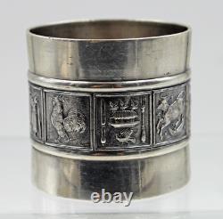 Antique Gorham Heavy Sterling Silver Nursery Rhymes Napkin Ring No Mono