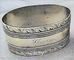 Antique Gorham Sterling Silver Napkin Ring George name engraving, dated 1871