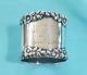 Antique Heavy Sterling Napkin Ring With Floral Edge Father April 5, 1906 #13019