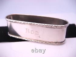 Antique LUNT Sterling Silver 764 Emboss Rim Napkin Ring Holder Chase Engrave BOB