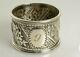 Antique Napkin Ring In Sterling Silver Heavily Decorated 1863 Monogrammed