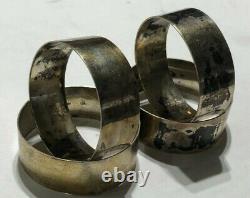 Antique Napkin Serviette Ring Holder Set of 4 Sterling Silver. 925