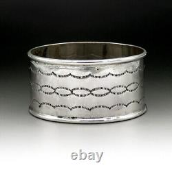 Antique Native American Indian Sterling Silver Engraved Napkin Ring