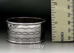 Antique Native American Indian Sterling Silver Engraved Napkin Ring