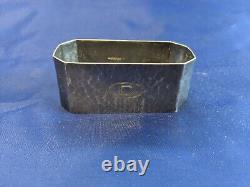 Antique Robert Mills Arts & Crafts Sterling Silver Napkin Ring C initial