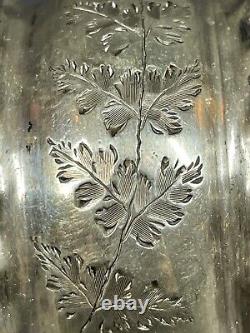 Antique Sterling 1920 London Ornate Crimped Edge Leaf Decorated Napkin Ring